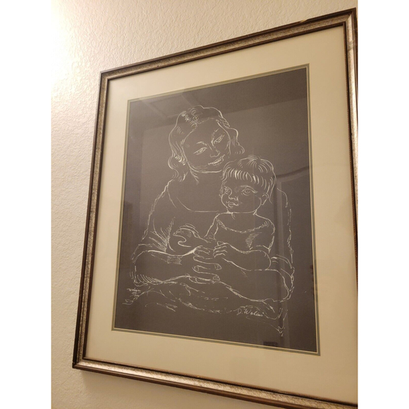 Joseph Wolins Black And White "Mother And Child" Lithograph Signed 133/250 w/COA - Picture 2 of 9